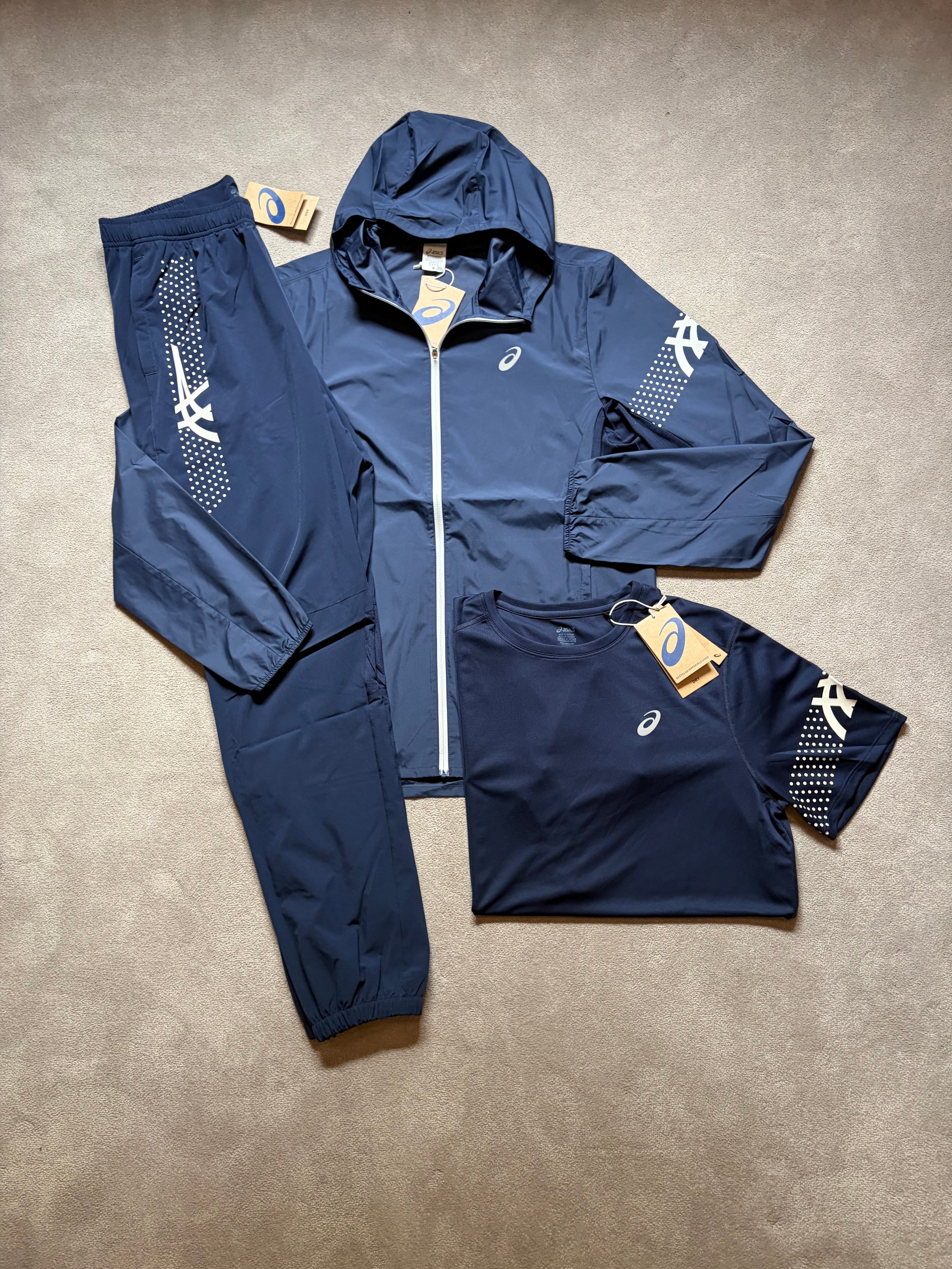 Asics Icon SS 3 Piece Tracksuit Navy