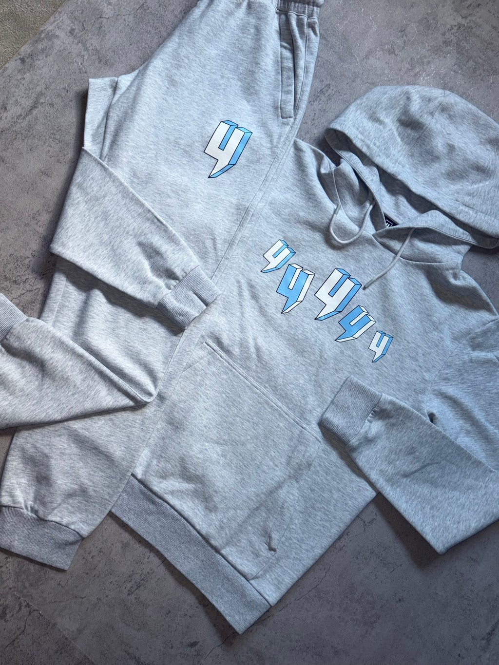 Yelir World Tracksuit Grey Blue