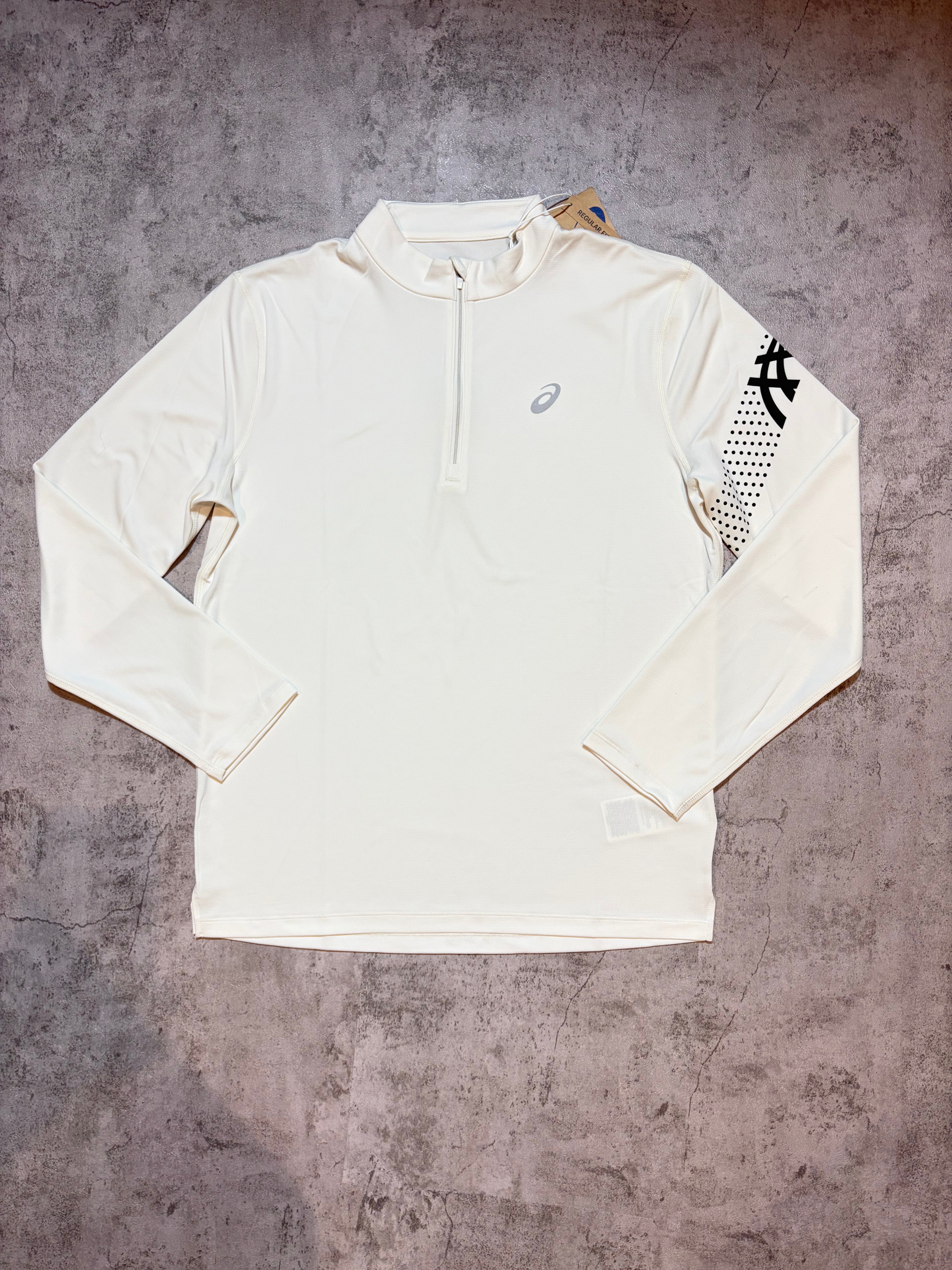 Asics Icon GPX Cream Brown Stone Activewear Quarter Zip Set