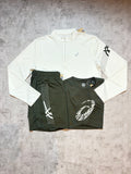 Asics Icon GPX Cream Brown Stone Activewear Quarter Zip Set