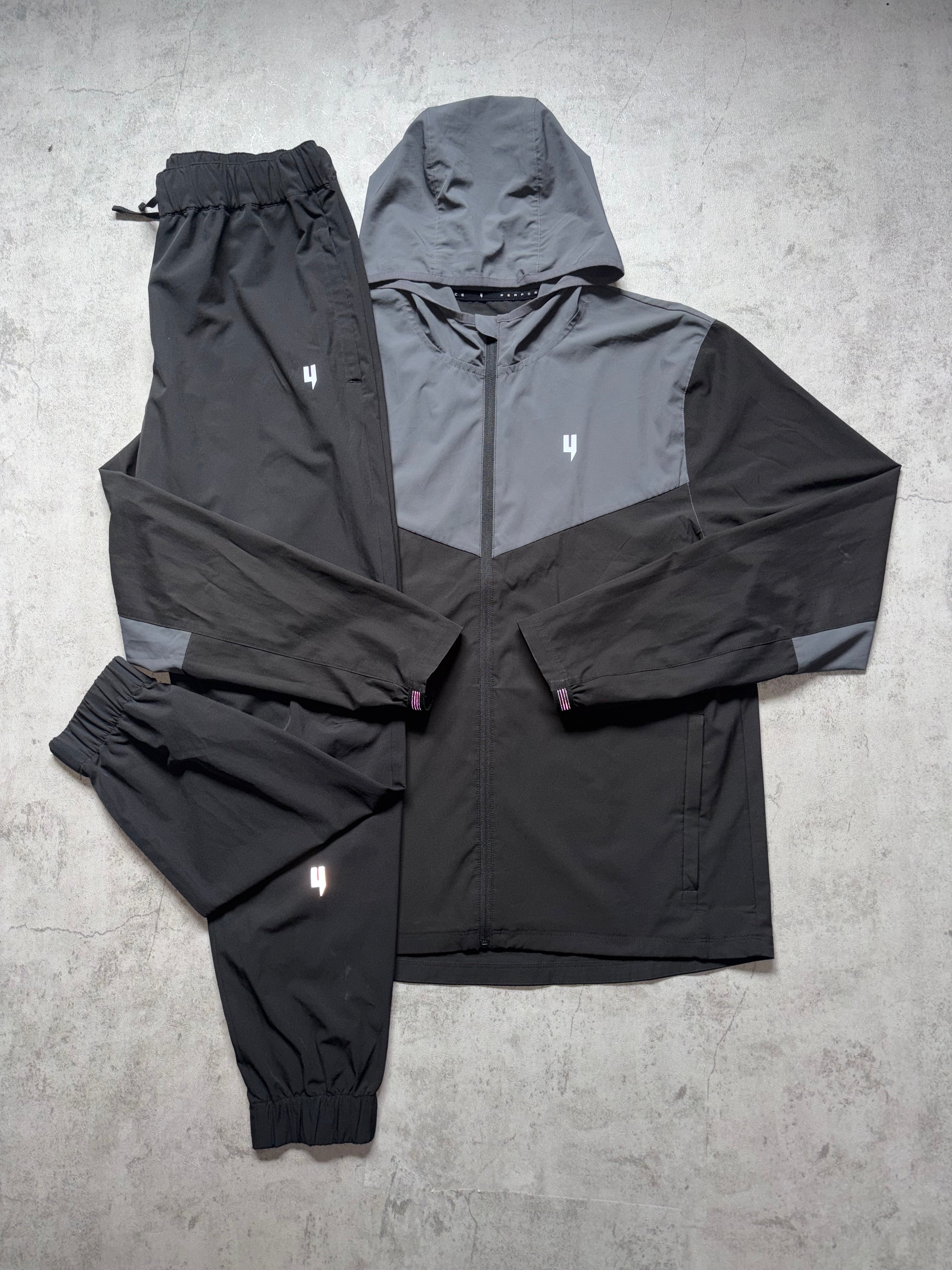 Yelir World Performance Tracksuit Grey Black