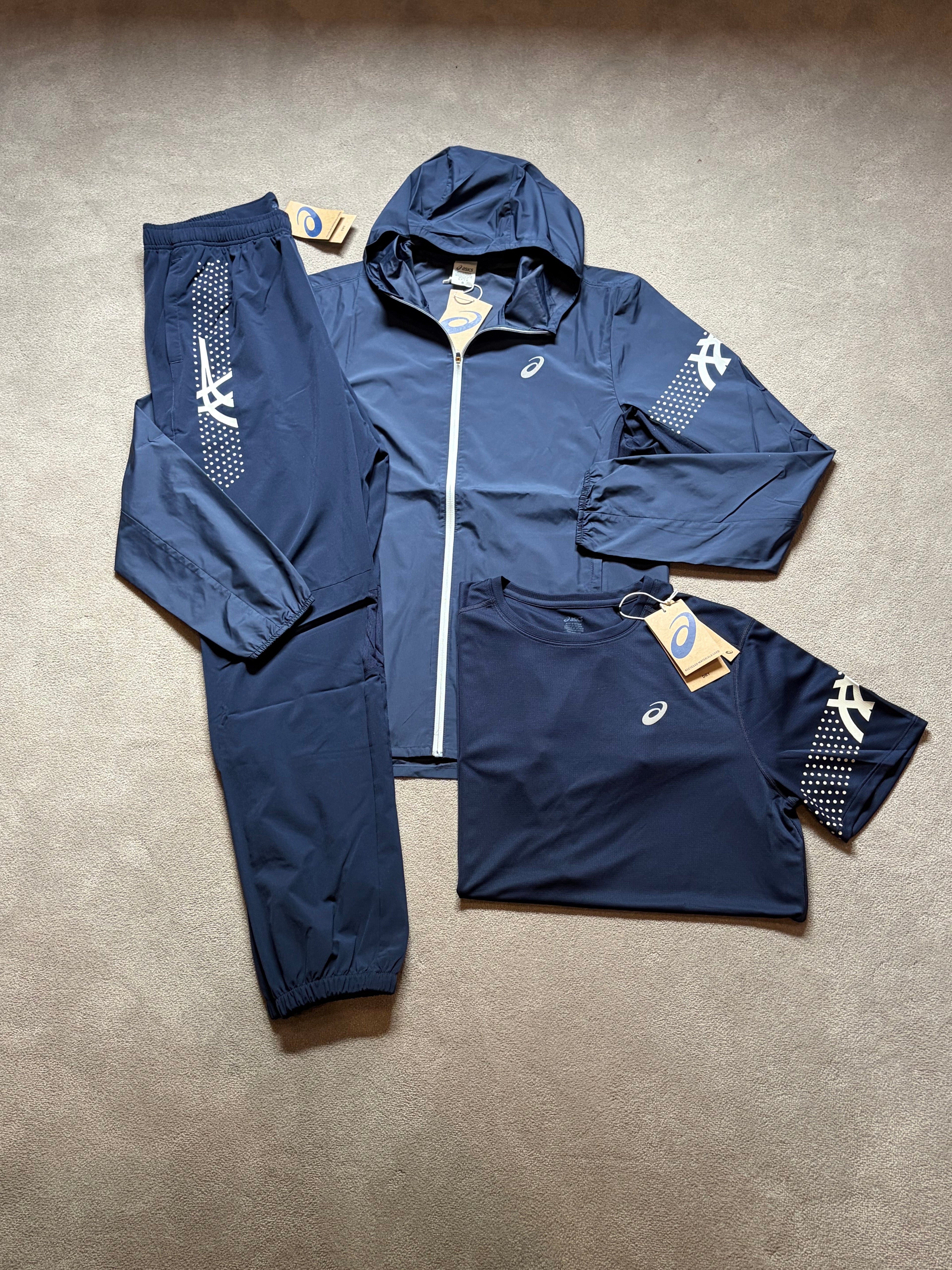 Asics Icon SS 3 Piece Tracksuit Navy