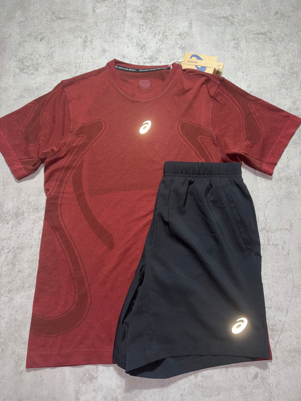 Asics Seamless Set Burgundy Black