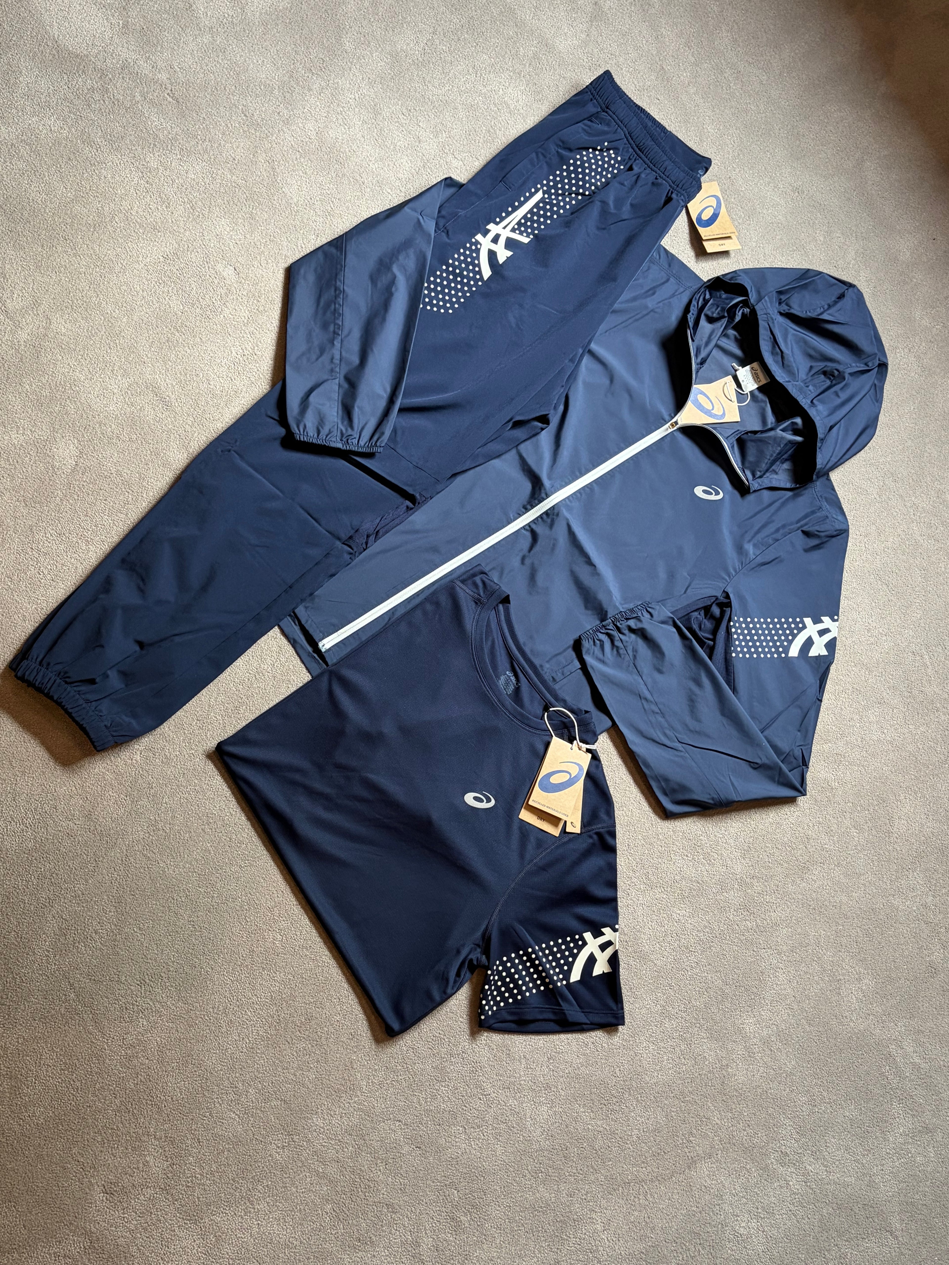Asics Icon SS 3 Piece Tracksuit Navy