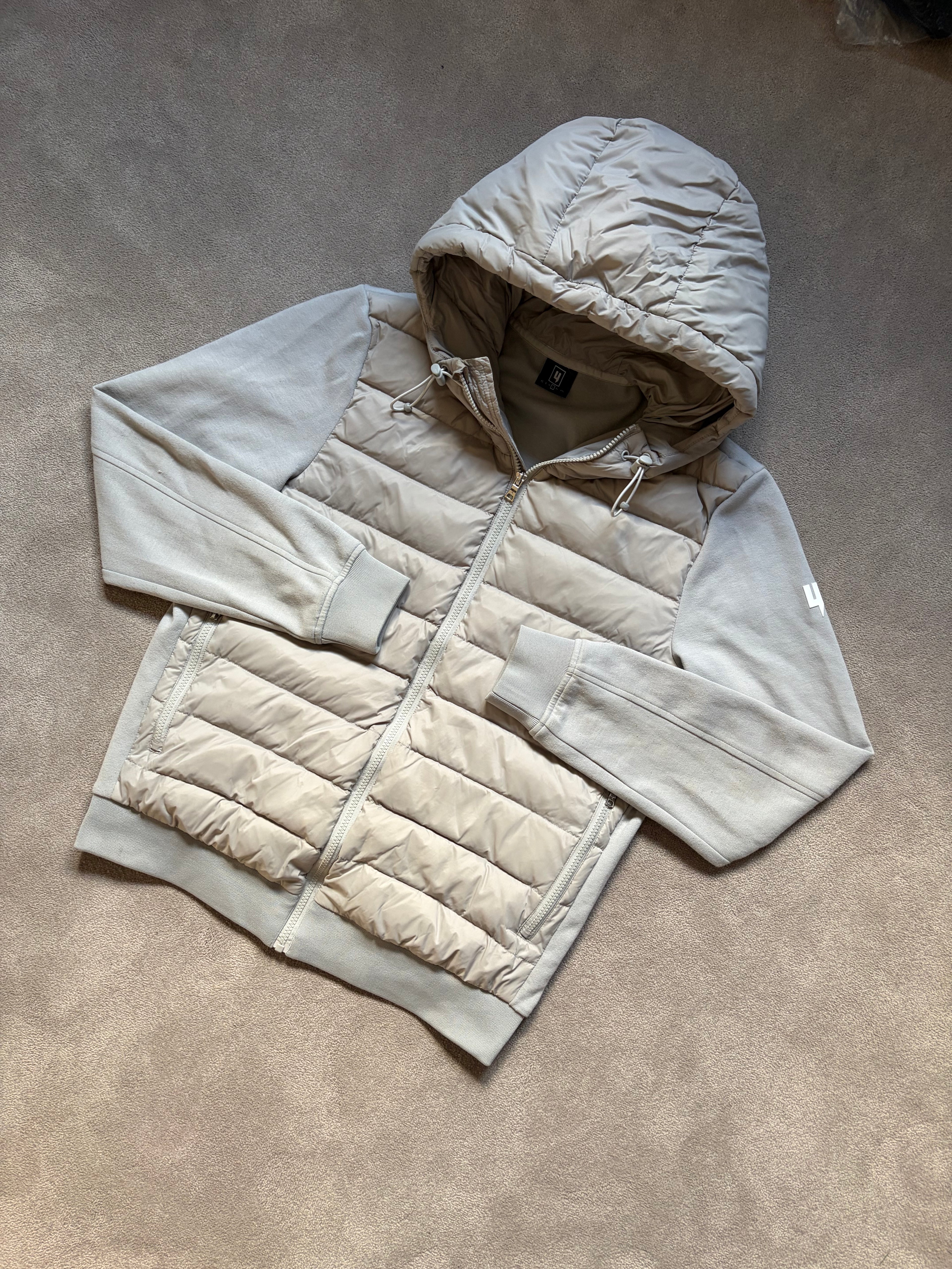 Yelir World Quilted Panel Jacket Grey/Beige