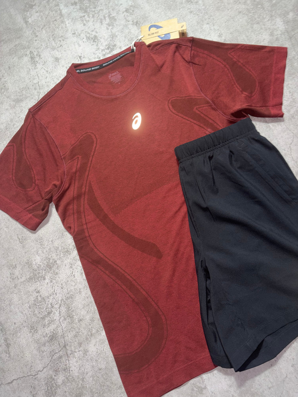 Asics Seamless Set Burgundy Black