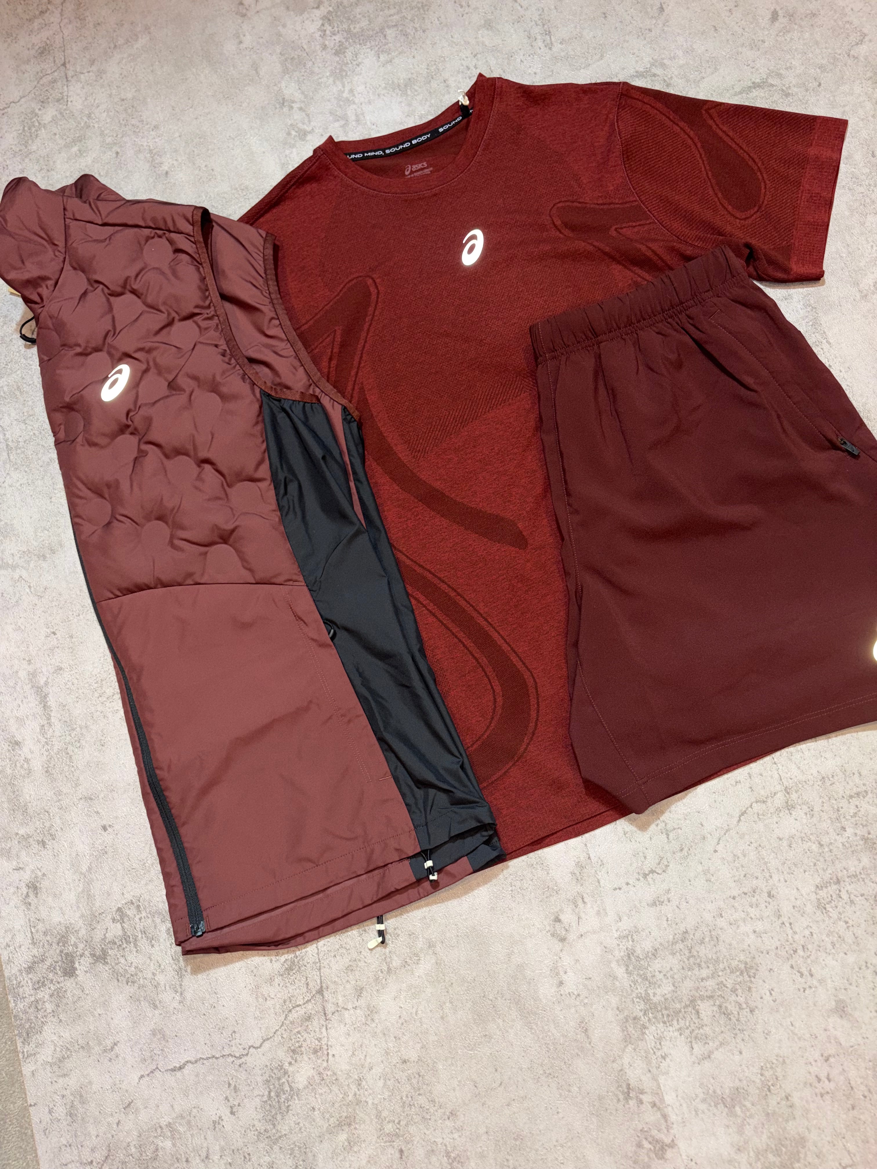 Asics Burgundy 3 Piece Set