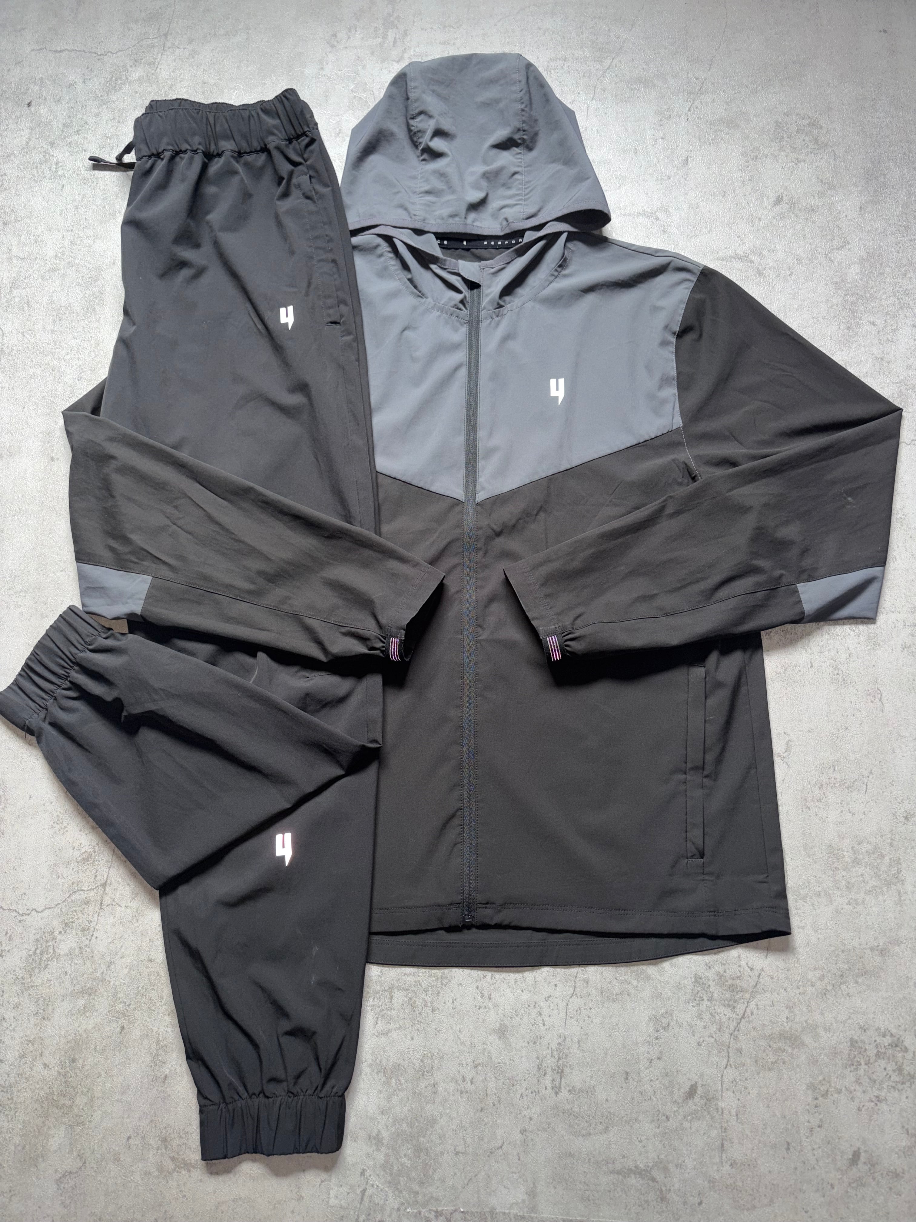 Yelir World Performance Tracksuit Grey Black