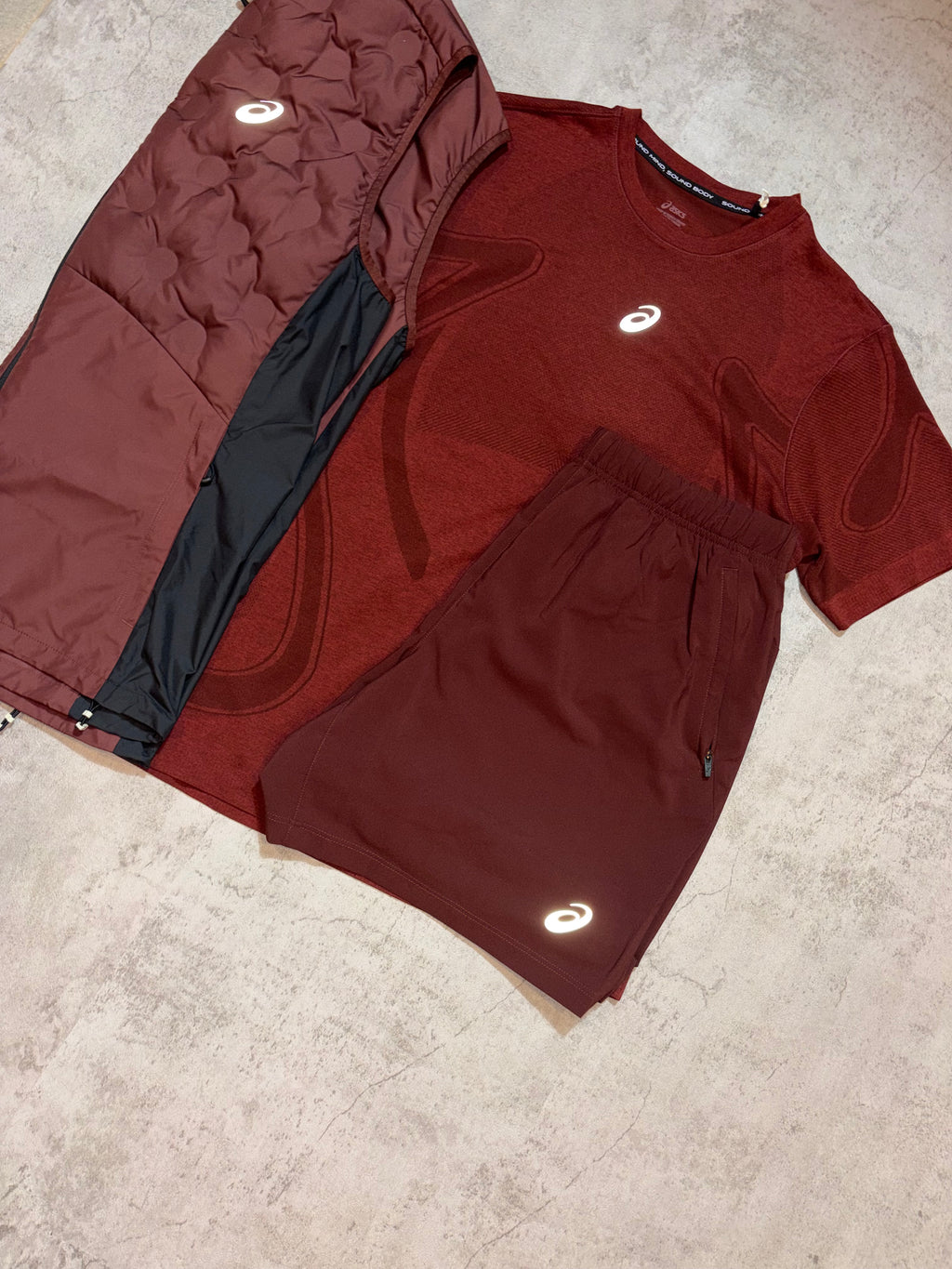 Asics Burgundy 3 Piece Set