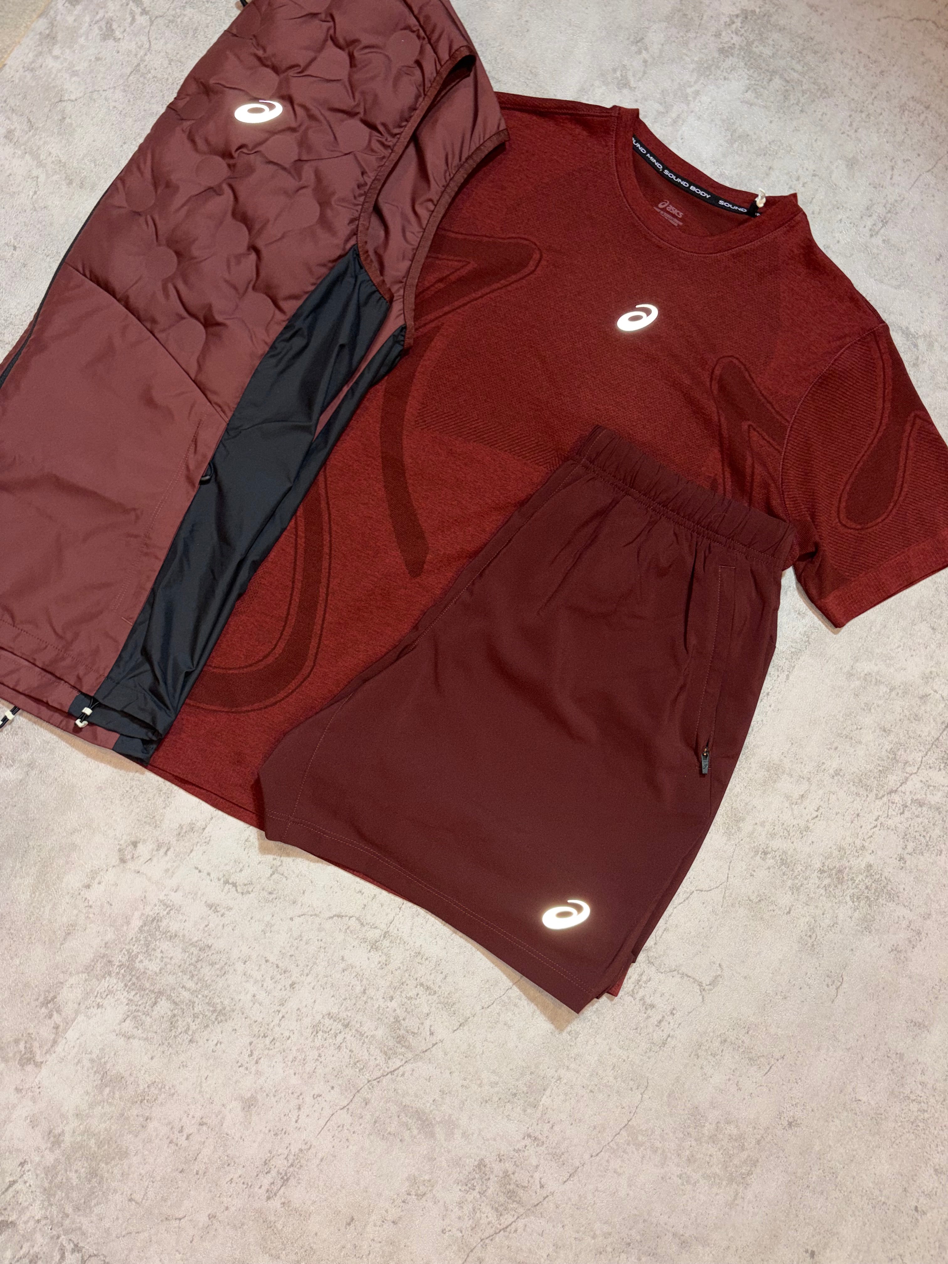 Asics Burgundy 3 Piece Set