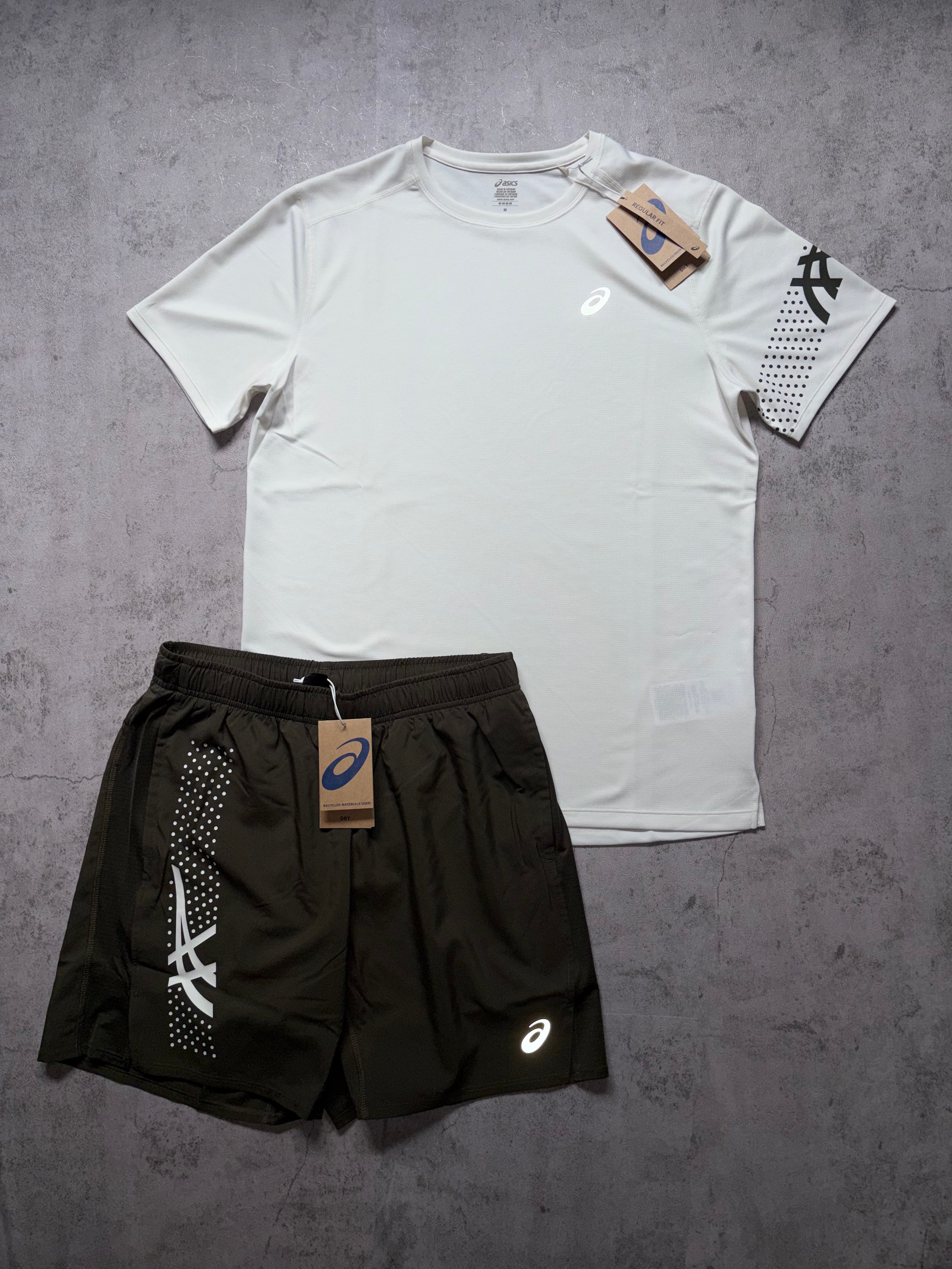 Asics Icon SS Activewear Set Olive Cream