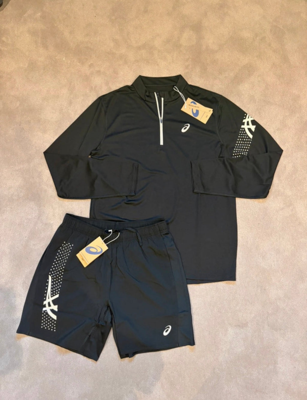 Asics Icon Quarter Zip and Shorts Set