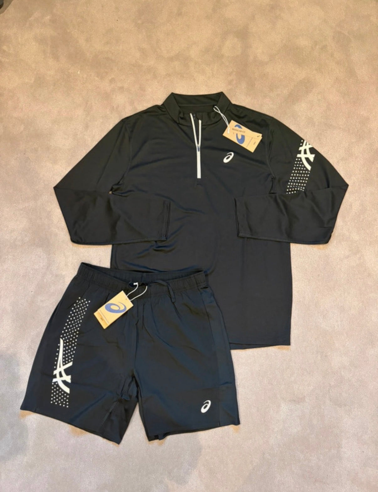 Asics Icon Quarter Zip and Shorts Set