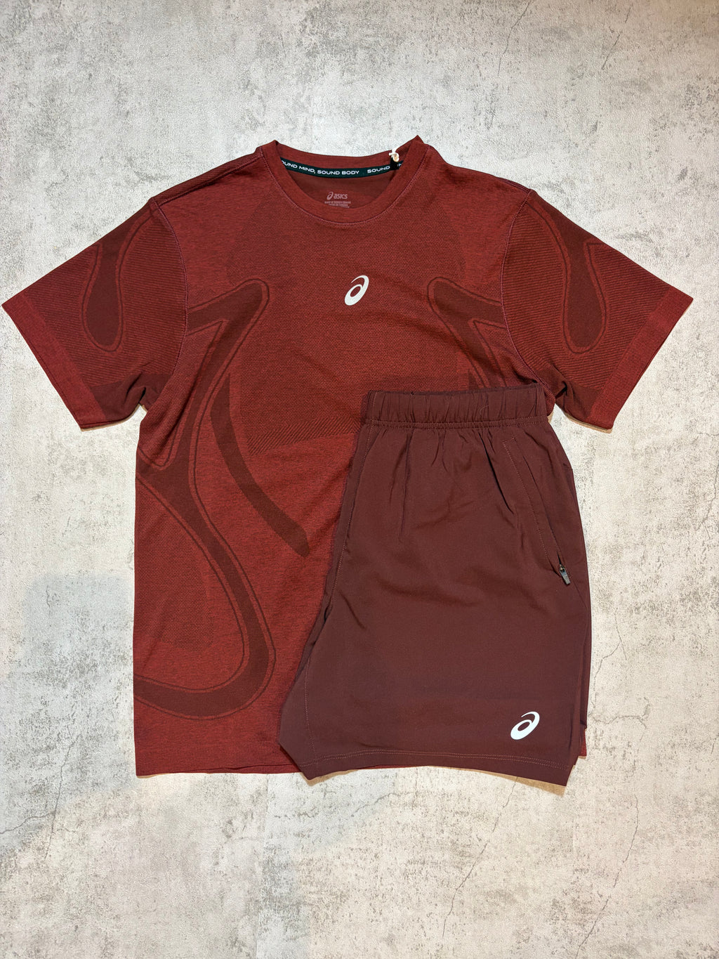 Asics Burgundy 3 Piece Set