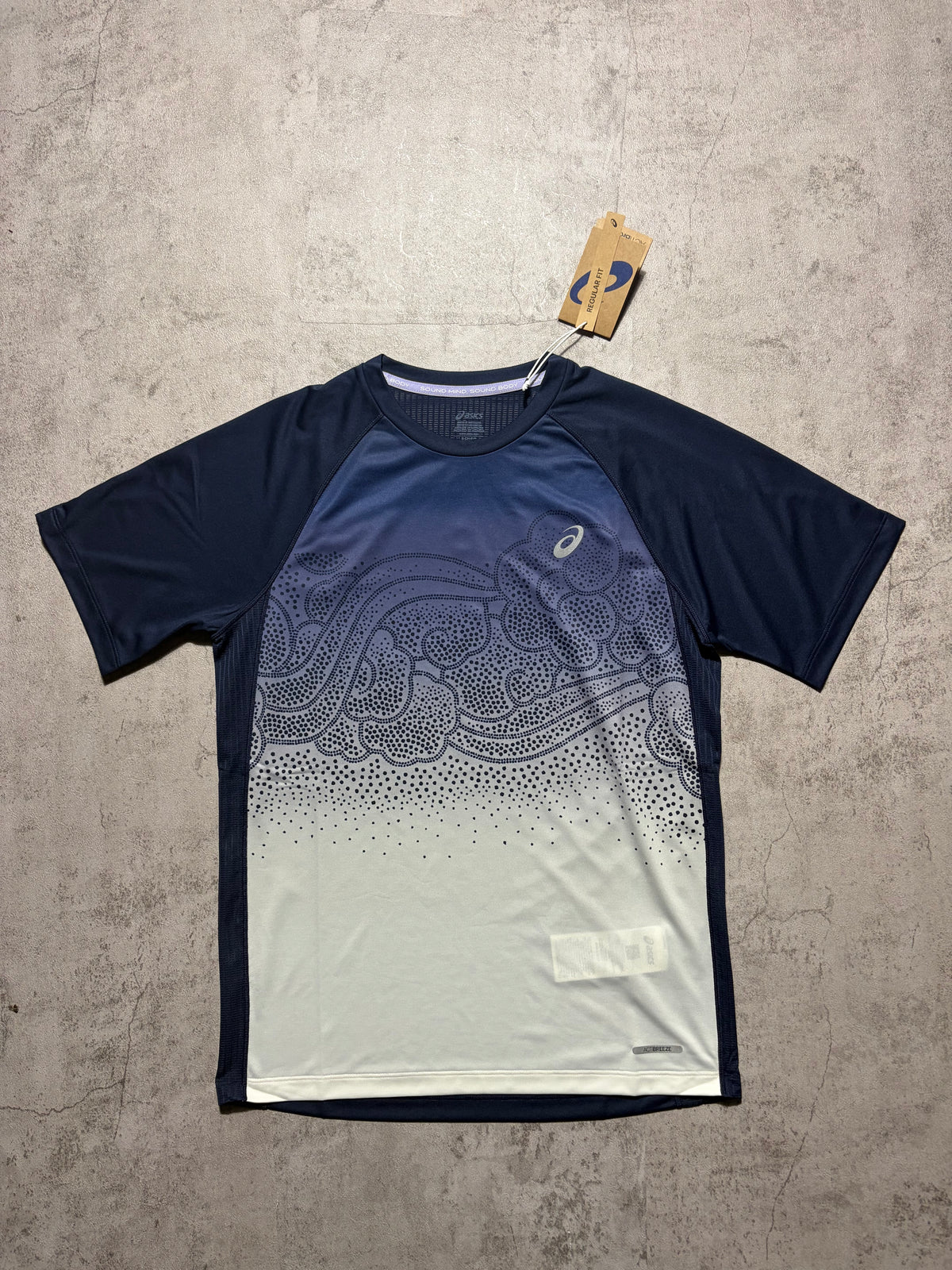 Asics Navy White Road Fade Actibreeze Top