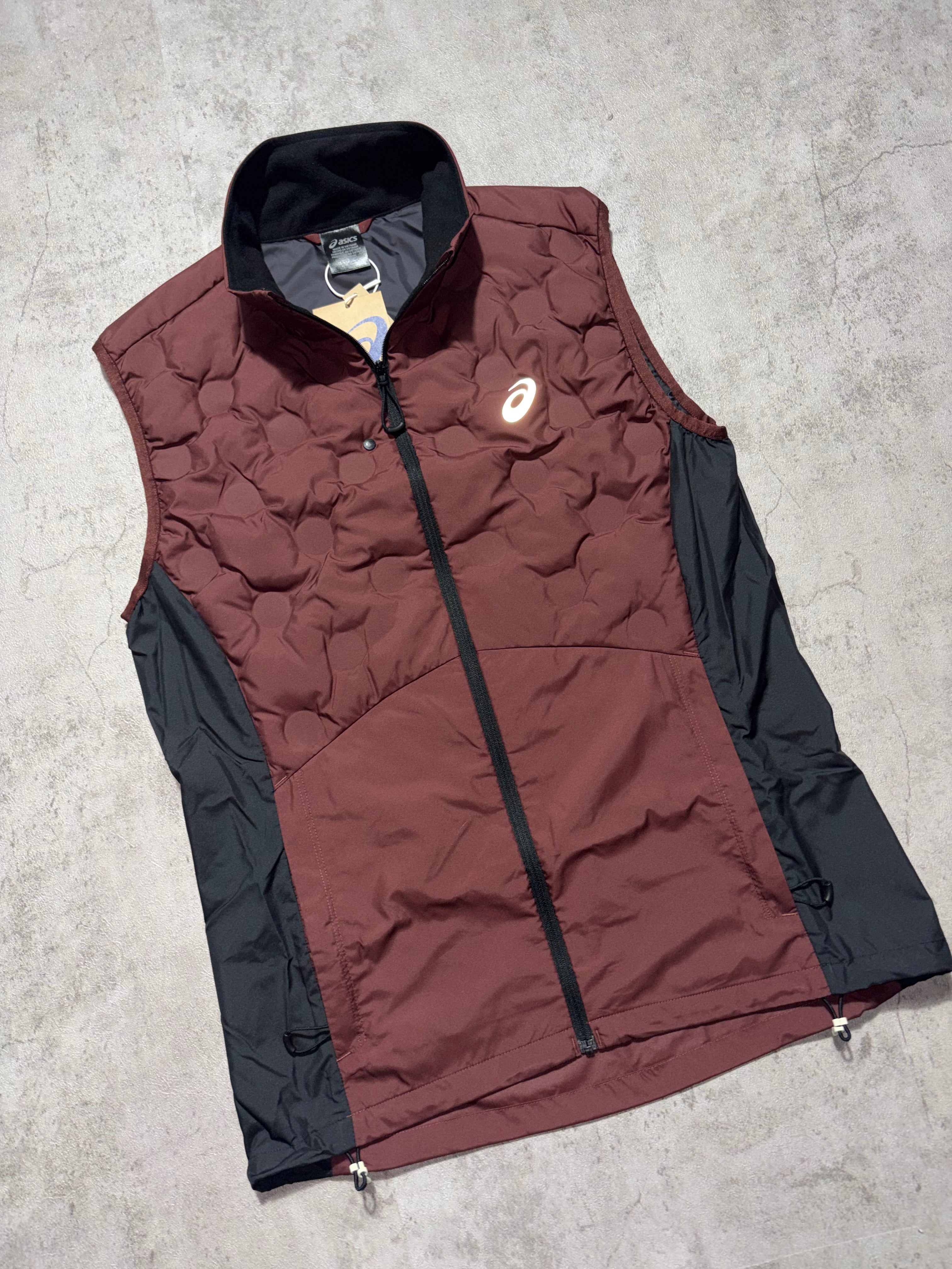 Asics Burgundy Road Padded Gilet