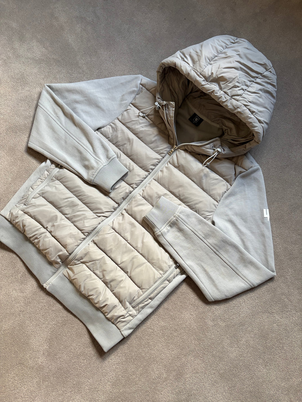 Yelir World Quilted Panel Jacket Grey/Beige