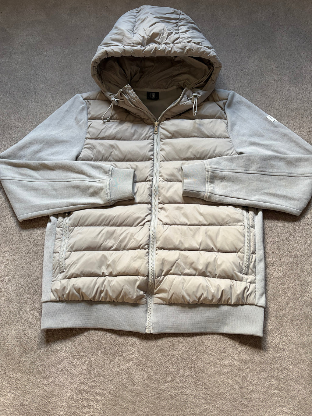 Yelir World Quilted Panel Jacket Grey/Beige