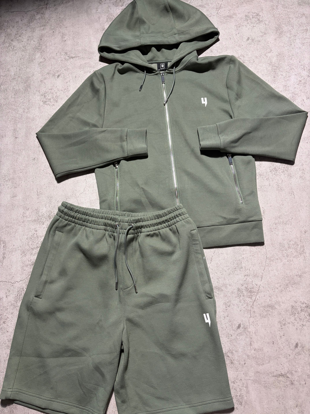 Yelir World “Lux” Khaki Green Shorts Set