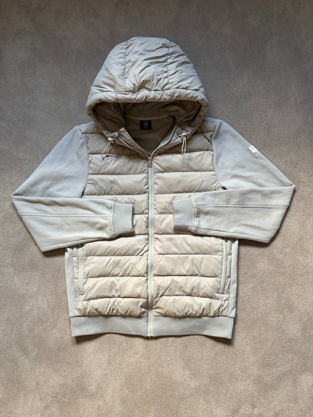 Yelir World Quilted Panel Jacket Grey/Beige