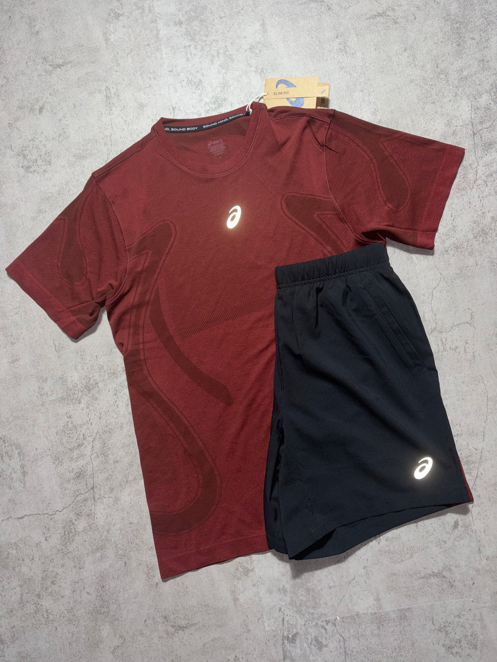 Asics Seamless Set Burgundy Black