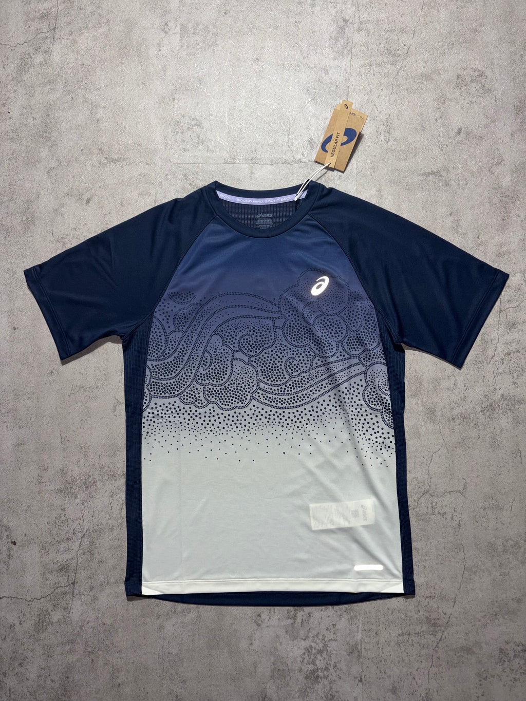 Asics Navy White Road Fade Actibreeze Top