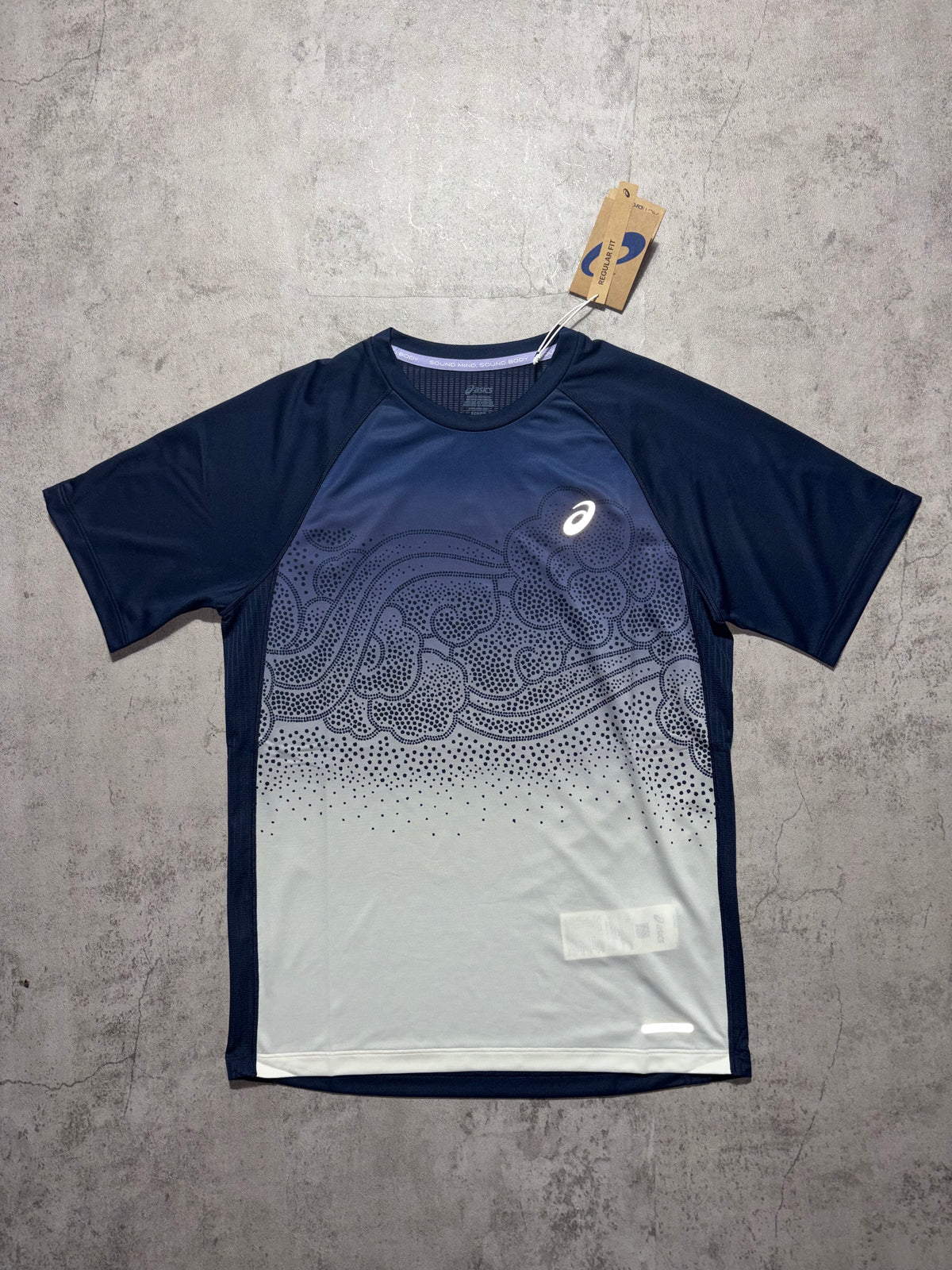 Asics Navy White Road Fade Actibreeze Top