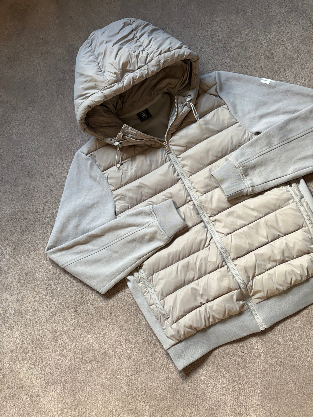 Yelir World Quilted Panel Jacket Grey/Beige