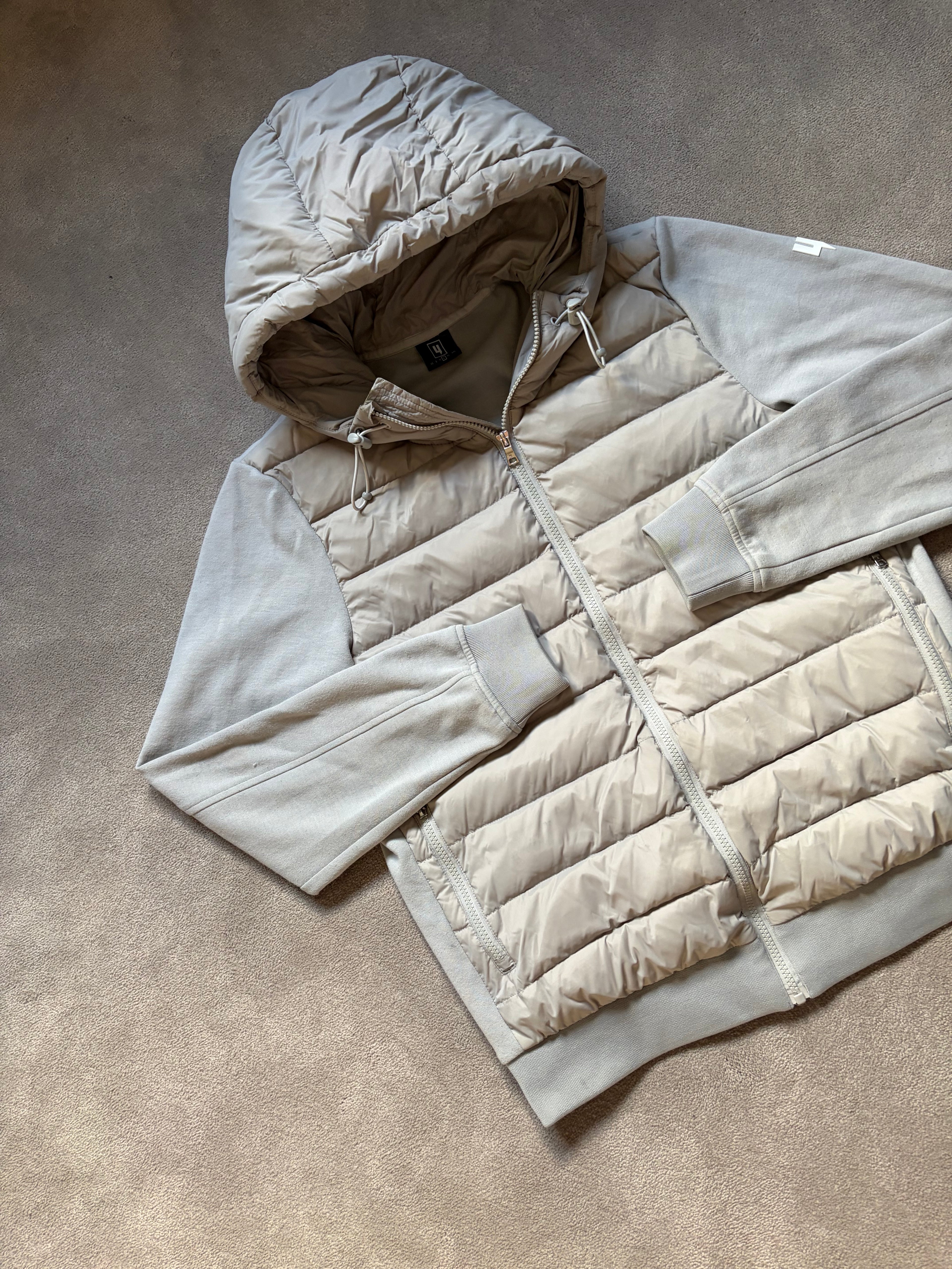 Yelir World Quilted Panel Jacket Grey/Beige