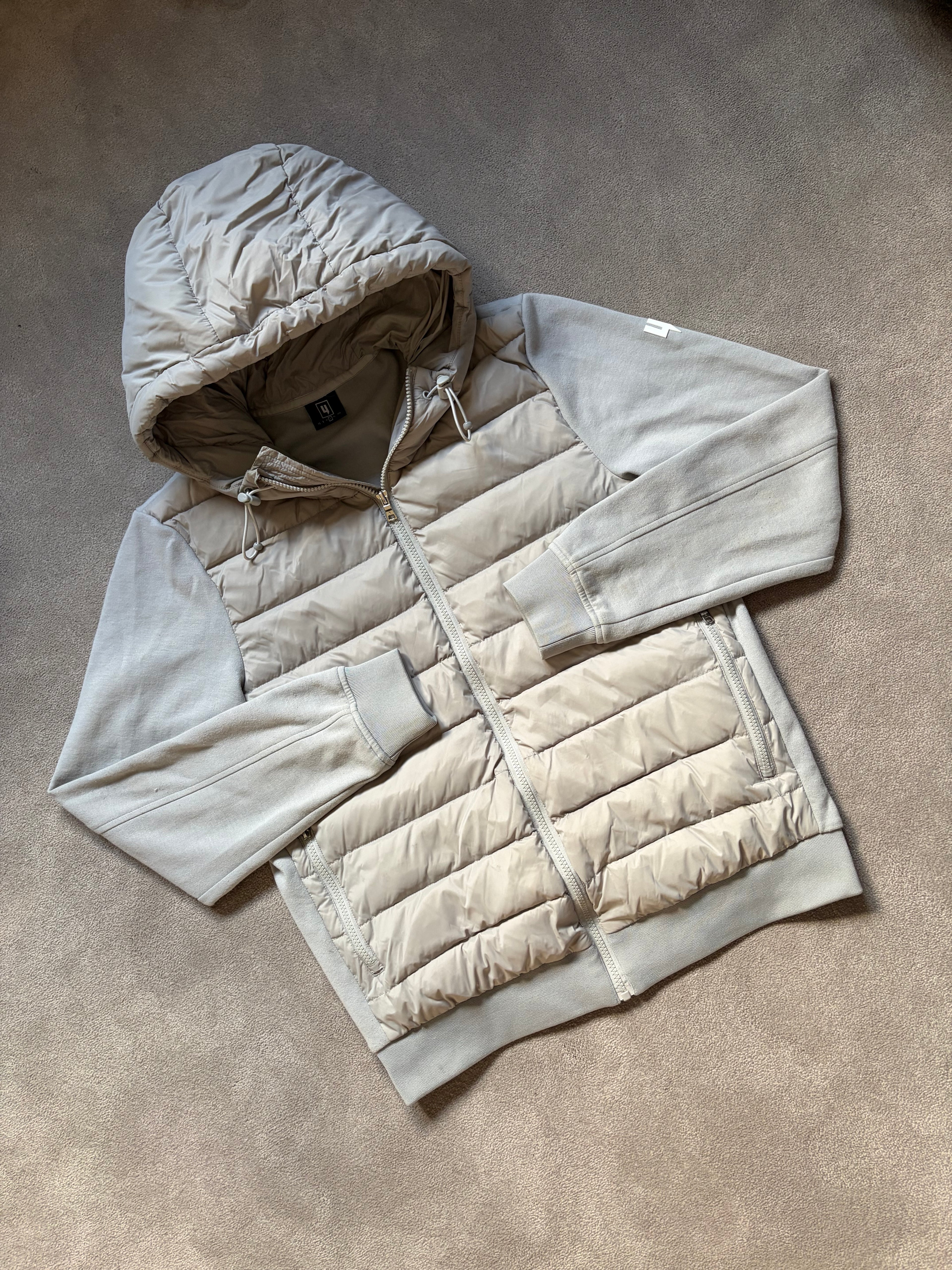 Yelir World Quilted Panel Jacket Grey/Beige